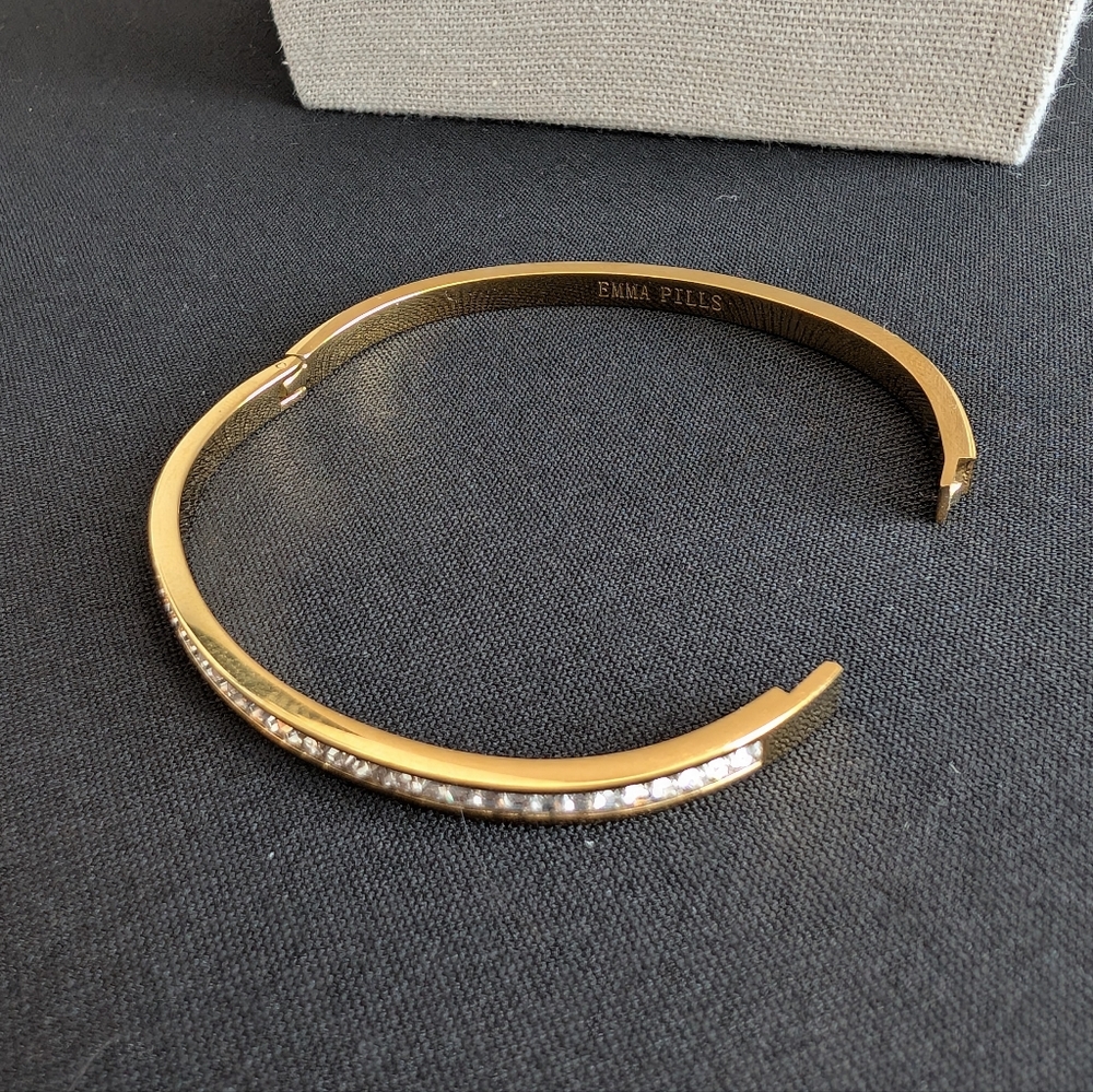 Emma Pills [Revolve] Dainty Gold Rhinestone Clamp Bracelet - Picture 6 of 7